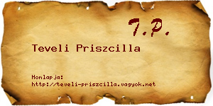 Teveli Priszcilla névjegykártya